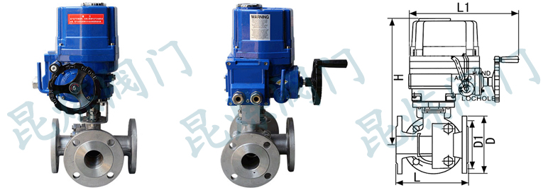 FBQ944/5F防爆電動三通球閥結(jié)構(gòu)圖- 上海昆煉閥門制造有限公司 FBQ944/5F防爆電動三通球閥結(jié)構(gòu)圖- 上海昆煉閥門制造有限公司